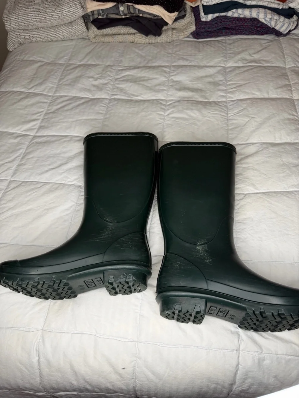 UGG Women's Dark Green Matte Waterproof Mid-Calf Rain Boots